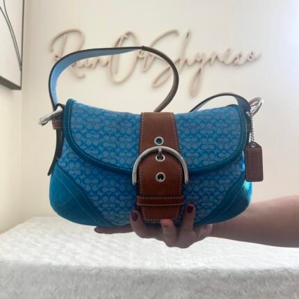 Y2K Coach Blue Jacquard Mini Soho Shoulder Bag ❤️✨