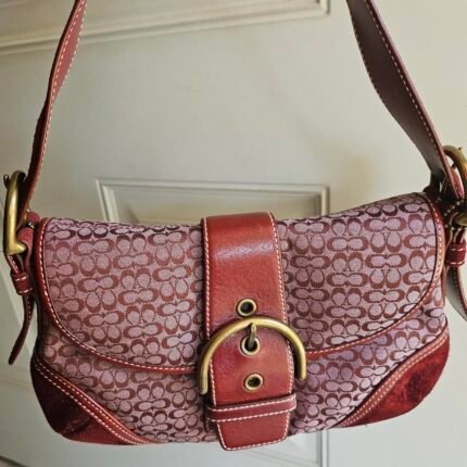 Y2k Vintage Coach Mini Soho Suede Signature Shoulder Purse 🍒✨💕